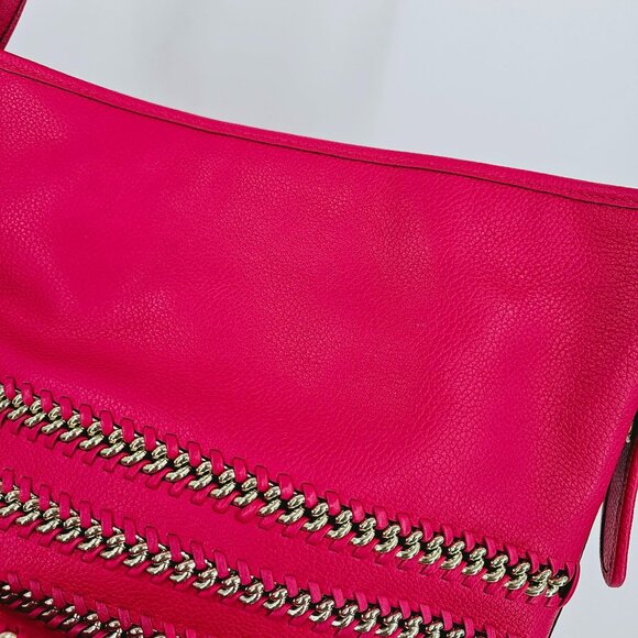 Coach Whiplash Mini Duffel Bag Hot Pink Gold Metallic Stitching Crossbody Strap - Picture 6 of 13